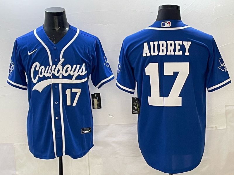 Men 2025 Dallas Cowboys #17 Aubrey blue Joint Name Nike Limited NFL Jersey style 032